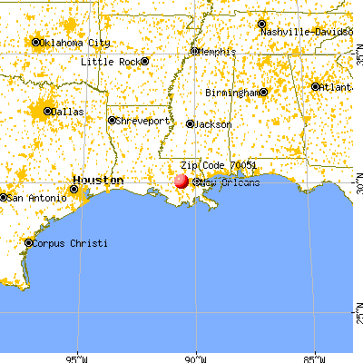 Garyville, LA (70051) map from a distance