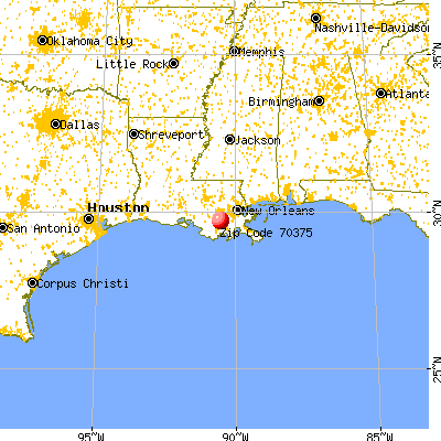 Mathews, LA (70375) map from a distance