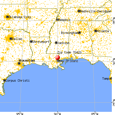Abita Springs, LA (70420) map from a distance