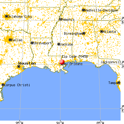 Slidell, LA (70458) map from a distance