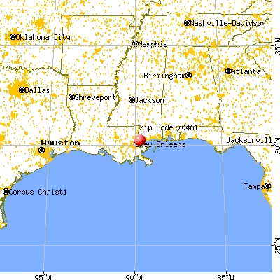 Slidell, LA (70461) map from a distance