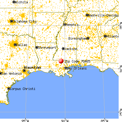 Tangipahoa, LA (70465) map from a distance