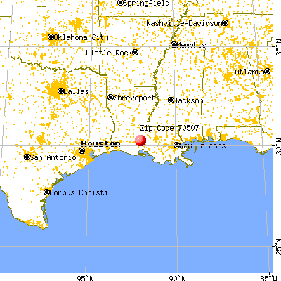 Lafayette, LA (70507) map from a distance