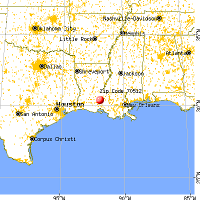 Leonville, LA (70512) map from a distance