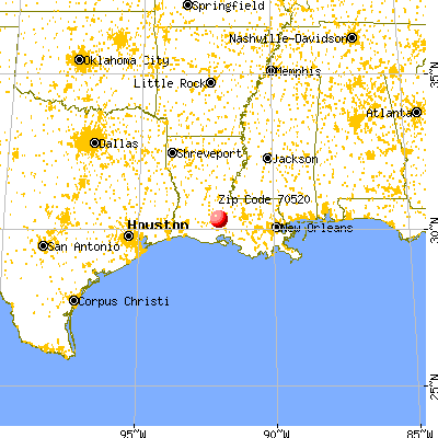 Carencro, LA (70520) map from a distance