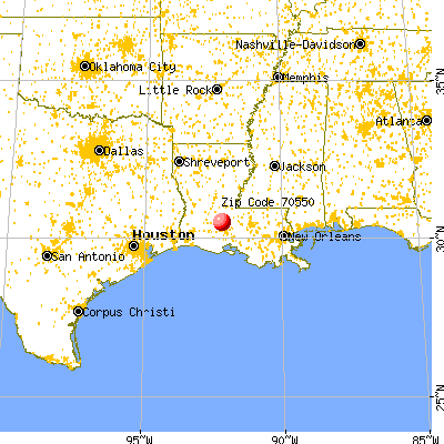 Lawtell, LA (70550) map from a distance