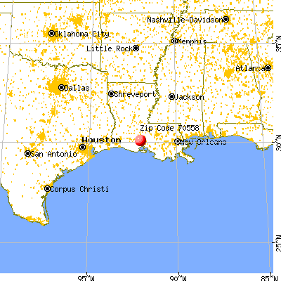 Milton, LA (70558) map from a distance