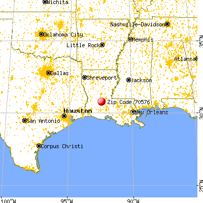 Pine Prairie, LA (70576) map from a distance