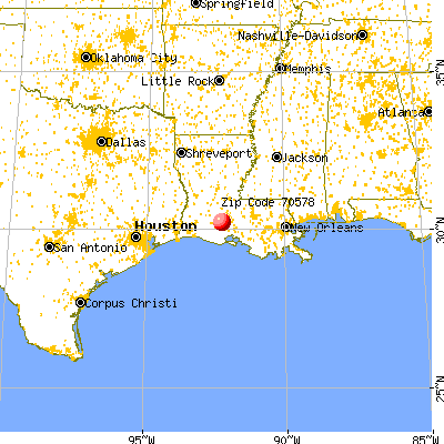 Rayne, LA (70578) map from a distance