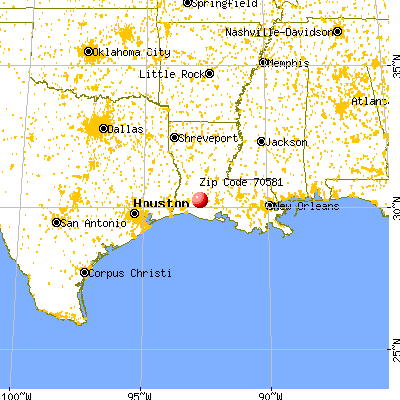 Roanoke, LA (70581) map from a distance