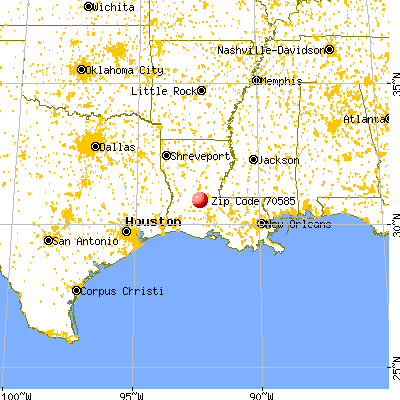 Turkey Creek, LA (70585) map from a distance