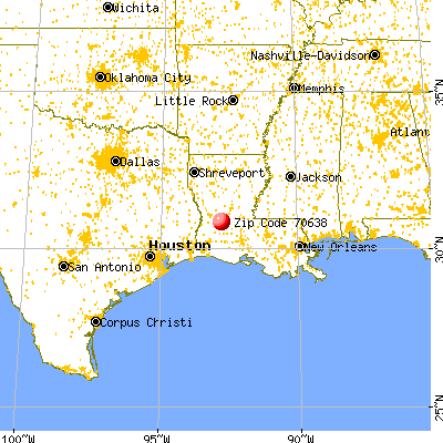 Elizabeth, LA (70638) map from a distance