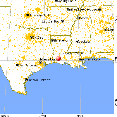 Lacassine, LA (70650) map from a distance