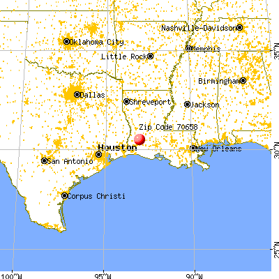 Reeves, LA (70658) map from a distance