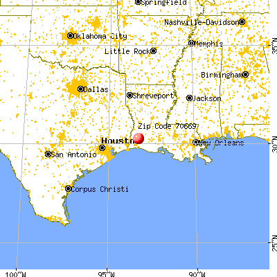 Westlake, LA (70669) map from a distance