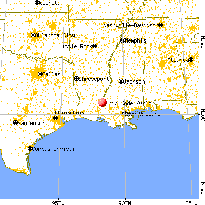 Morganza, LA (70715) map from a distance