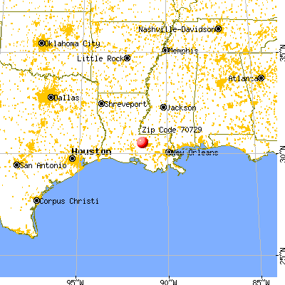 Erwinville, LA (70729) map from a distance