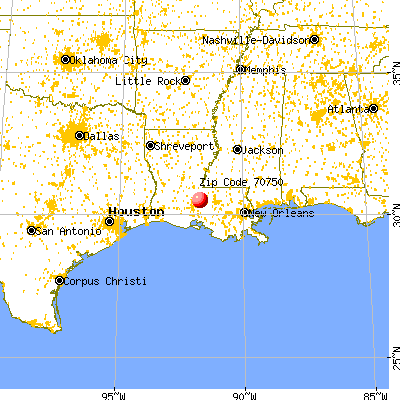 Krotz Springs, LA (70750) map from a distance