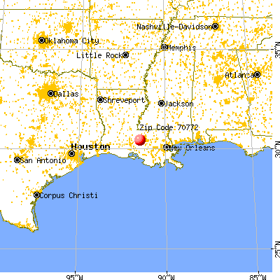 Rosedale, LA (70772) map from a distance