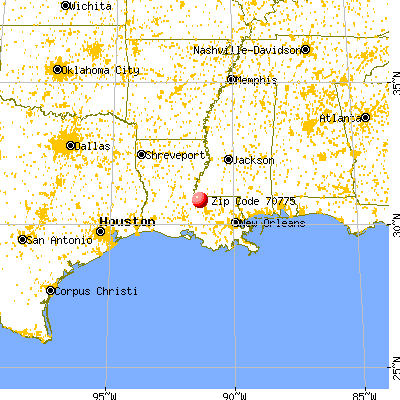 St. Francisville, LA (70775) map from a distance