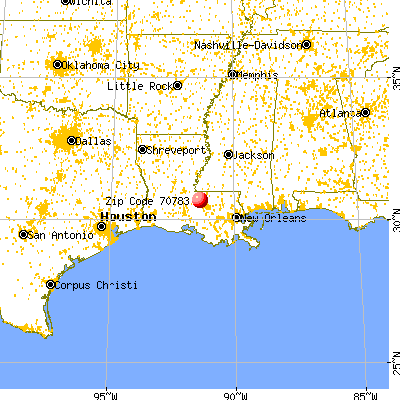 Ventress, LA (70783) map from a distance