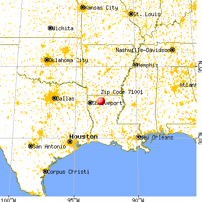 Arcadia, LA (71001) map from a distance