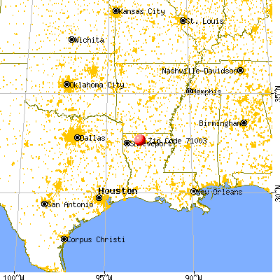 Athens, LA (71003) map from a distance