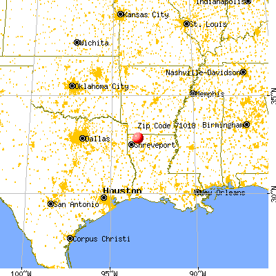Cotton Valley, LA (71018) map from a distance