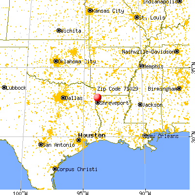 Gilliam, LA (71029) map from a distance