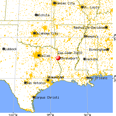 Greenwood, LA (71033) map from a distance