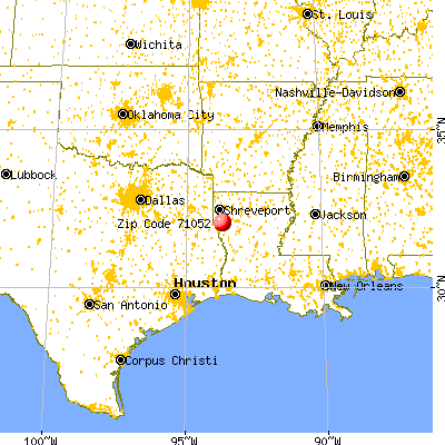 Mansfield, LA (71052) map from a distance