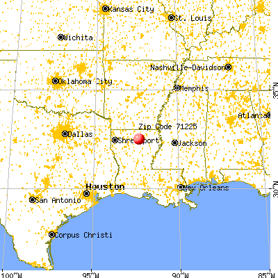 Calhoun, LA (71225) map from a distance