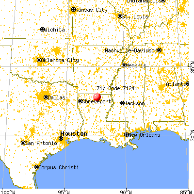 Farmerville, LA (71241) map from a distance