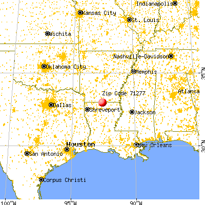 Spearsville, LA (71277) map from a distance