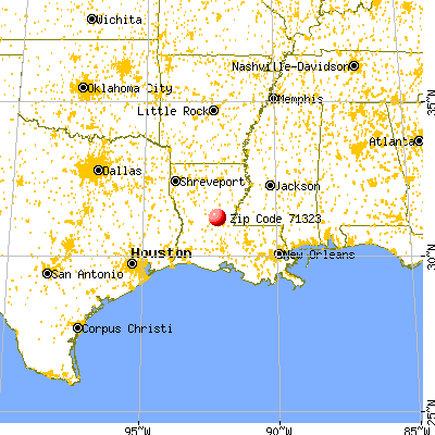 Center Point, LA (71323) map from a distance