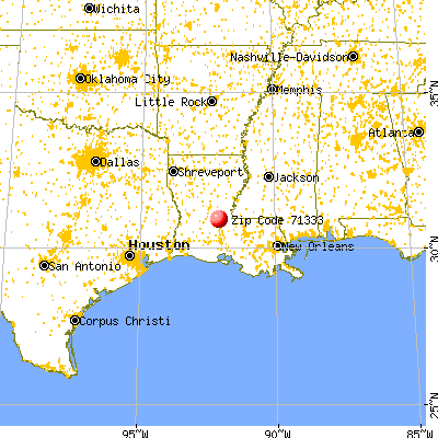 Evergreen, LA (71333) map from a distance
