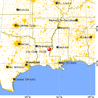 Gilbert, LA (71336) map from a distance