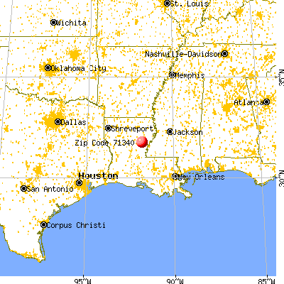 Harrisonburg, LA (71340) map from a distance