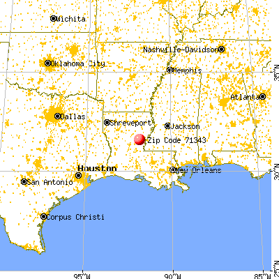 Wallace Ridge, LA (71343) map from a distance