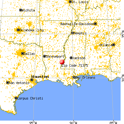 Waterproof, LA (71375) map from a distance