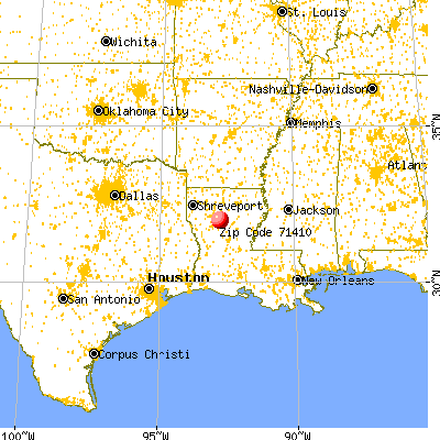 Calvin, LA (71410) map from a distance