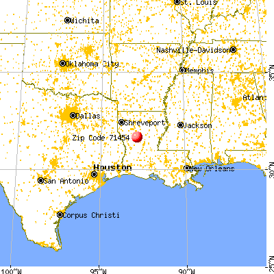 St. Maurice, LA (71454) map from a distance