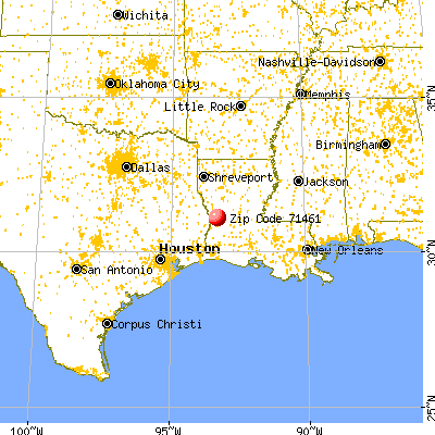 New Llano, LA (71461) map from a distance