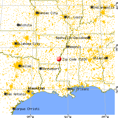 Arkansas City, AR (71630) map from a distance