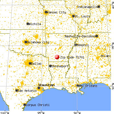 Camden, AR (71701) map from a distance