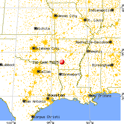 Blevins, AR (71825) map from a distance