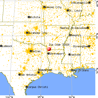 Bradley, AR (71826) map from a distance