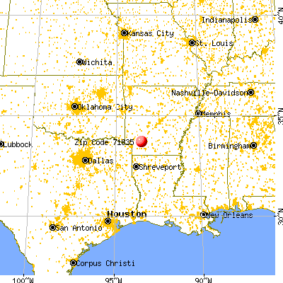 Emmet, AR (71835) map from a distance