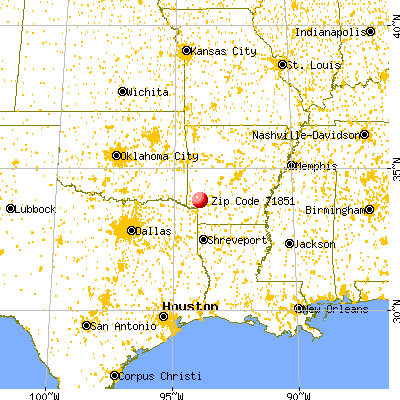 Mineral Springs, AR (71851) map from a distance