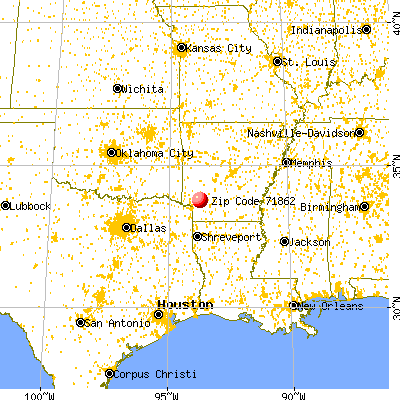 Washington, AR (71862) map from a distance